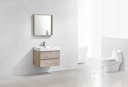 Kube Bath BSL30-NW Bliss 30" Nature Wood Wall Mount Single Sink Bathroom Vanity with Reinforced Acrylic Composite Top - view 2