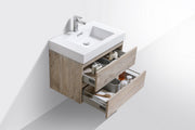 Kube Bath BSL30-NW Bliss 30" Nature Wood Wall Mount Single Sink Bathroom Vanity with Reinforced Acrylic Composite Top - view 5