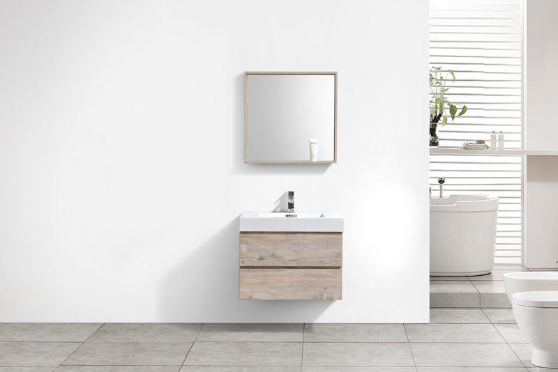 Kube Bath BSL30-NW Bliss 30" Nature Wood Wall Mount Single Sink Bathroom Vanity with Reinforced Acrylic Composite Top - view 3