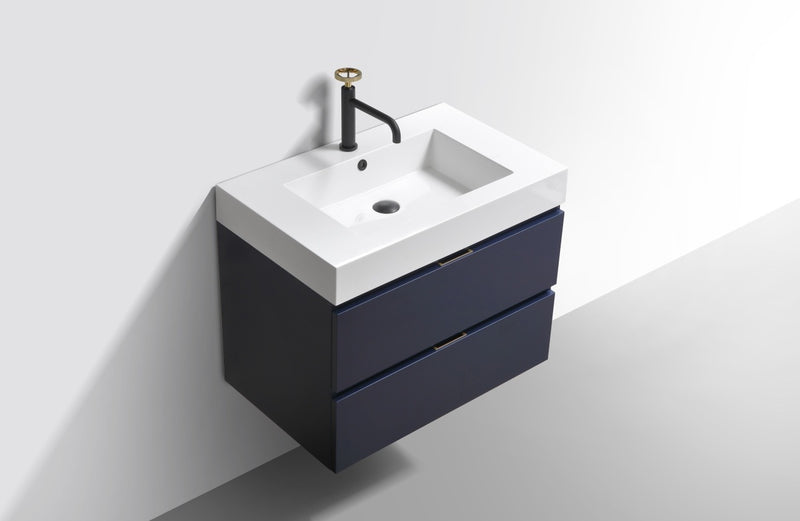 Kube Bath BSL30-BLUE Bliss 30" Blue Wall Mount Single Sink Bathroom Vanity with Reinforced Acrylic Composite Top - view 4