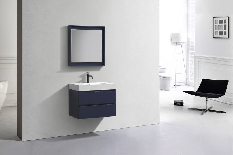 Kube Bath BSL30-BLUE Bliss 30" Blue Wall Mount Single Sink Bathroom Vanity with Reinforced Acrylic Composite Top - view 3