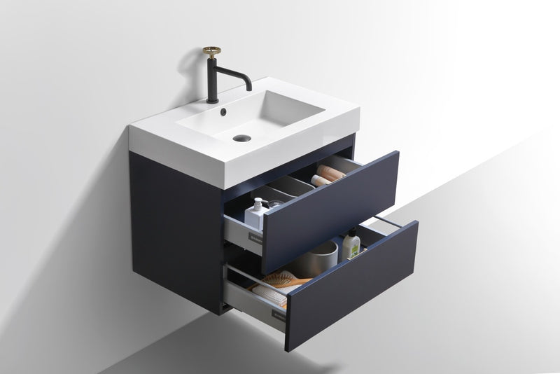 Kube Bath BSL30-BLUE Bliss 30" Blue Wall Mount Single Sink Bathroom Vanity with Reinforced Acrylic Composite Top - view 5