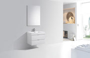 Kube Bath BSL30-GW Bliss 30" High Gloss White Wall Mount Single Sink Bathroom Vanity with Reinforced Acrylic Composite Top - view 2