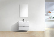 Kube Bath BSL30-GW Bliss 30" High Gloss White Wall Mount Single Sink Bathroom Vanity with Reinforced Acrylic Composite Top - view 3