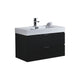 Kube Bath BSL36-BK Bliss 36" Black Wall Mount Single Sink Bathroom Vanity with Reinforced Acrylic Composite Top