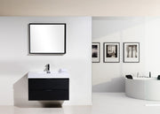 Kube Bath BSL36-BK Bliss 36" Black Wall Mount Single Sink Bathroom Vanity with Reinforced Acrylic Composite Top - view 2