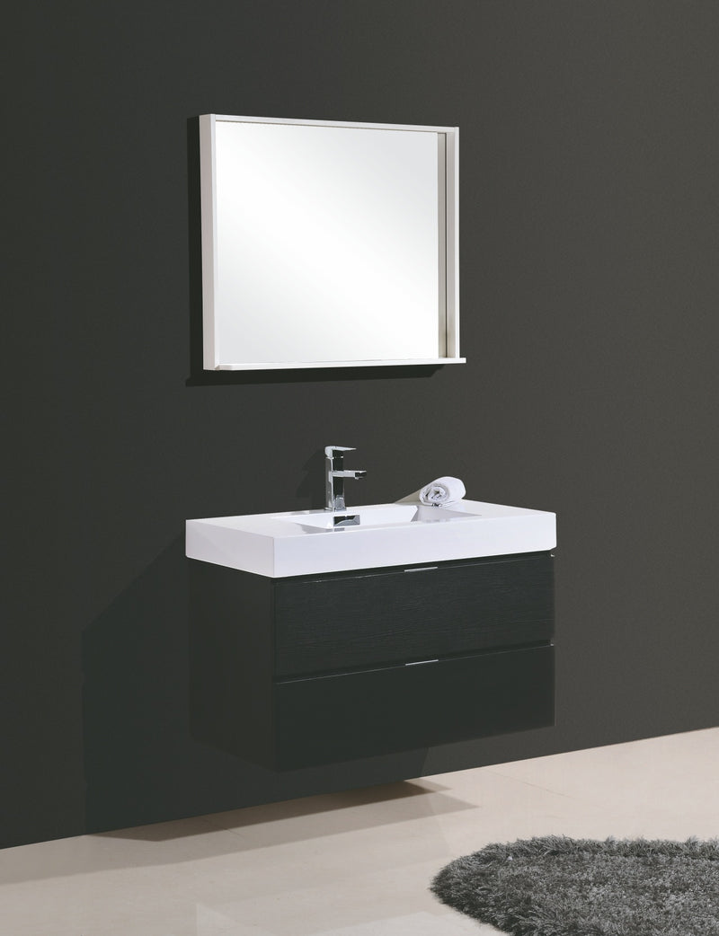 Kube Bath BSL36-BK Bliss 36" Black Wall Mount Single Sink Bathroom Vanity with Reinforced Acrylic Composite Top - view 3
