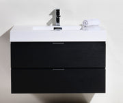 Kube Bath BSL36-BK Bliss 36" Black Wall Mount Single Sink Bathroom Vanity with Reinforced Acrylic Composite Top - view 4