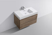 Kube Bath BSL36-BTN Bliss 36" Butternut Wall Mount Single Sink Bathroom Vanity with Reinforced Acrylic Composite Top - view 4