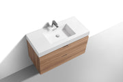 Kube Bath BSL36-HO Bliss 36" Honey Oak Wall Mount Single Sink Bathroom Vanity with Reinforced Acrylic Composite Top - view 4