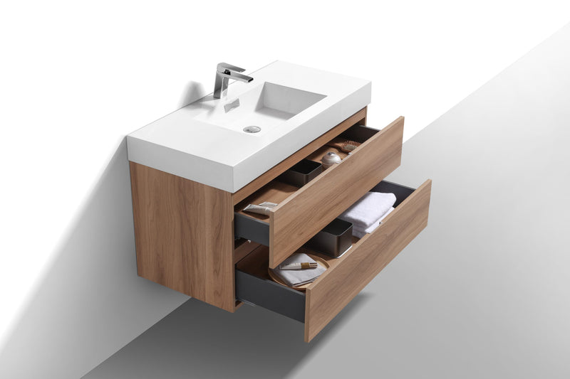 Kube Bath BSL36-HO Bliss 36" Honey Oak Wall Mount Single Sink Bathroom Vanity with Reinforced Acrylic Composite Top - view 5