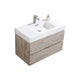 Kube Bath BSL36-NW Bliss 36" Nature Wood Wall Mount Single Sink Bathroom Vanity with Reinforced Acrylic Composite Top