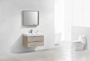 Kube Bath BSL36-NW Bliss 36" Nature Wood Wall Mount Single Sink Bathroom Vanity with Reinforced Acrylic Composite Top - view 2
