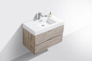 Kube Bath BSL36-NW Bliss 36" Nature Wood Wall Mount Single Sink Bathroom Vanity with Reinforced Acrylic Composite Top - view 4