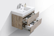Kube Bath BSL36-NW Bliss 36" Nature Wood Wall Mount Single Sink Bathroom Vanity with Reinforced Acrylic Composite Top - view 5