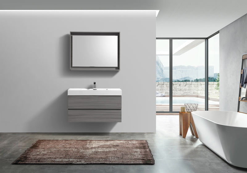 Kube Bath BSL36-VAG Bliss 36" Vulcan Ash Grey Wall Mount Single Sink Bathroom Vanity with Reinforced Acrylic Composite Top - view 3