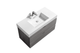 Kube Bath BSL36-VAG Bliss 36" Vulcan Ash Grey Wall Mount Single Sink Bathroom Vanity with Reinforced Acrylic Composite Top