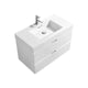 Kube Bath BSL36-GW Bliss 36" High Gloss White Wall Mount Single Sink Bathroom Vanity with Reinforced Acrylic Composite Top