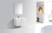 Kube Bath BSL36-GW Bliss 36" High Gloss White Wall Mount Single Sink Bathroom Vanity with Reinforced Acrylic Composite Top - view 2