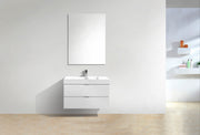 Kube Bath BSL36-GW Bliss 36" High Gloss White Wall Mount Single Sink Bathroom Vanity with Reinforced Acrylic Composite Top - view 3