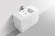 Kube Bath BSL36-GW Bliss 36" High Gloss White Wall Mount Single Sink Bathroom Vanity with Reinforced Acrylic Composite Top - view 4