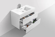Kube Bath BSL36-GW Bliss 36" High Gloss White Wall Mount Single Sink Bathroom Vanity with Reinforced Acrylic Composite Top - view 5