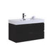 Kube Bath BSL40-BK Bliss 40" Black Wall Mount Single Sink Bathroom Vanity with Reinforced Acrylic Composite Top