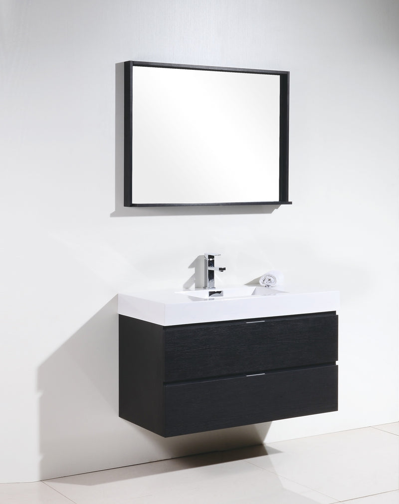 Kube Bath BSL40-BK Bliss 40" Black Wall Mount Single Sink Bathroom Vanity with Reinforced Acrylic Composite Top - view 3