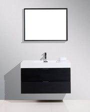 Kube Bath BSL40-BK Bliss 40" Black Wall Mount Single Sink Bathroom Vanity with Reinforced Acrylic Composite Top - view 2