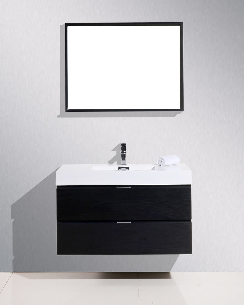 Kube Bath BSL40-BK Bliss 40" Black Wall Mount Single Sink Bathroom Vanity with Reinforced Acrylic Composite Top - view 2