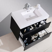 Kube Bath BSL40-BK Bliss 40" Black Wall Mount Single Sink Bathroom Vanity with Reinforced Acrylic Composite Top - view 5