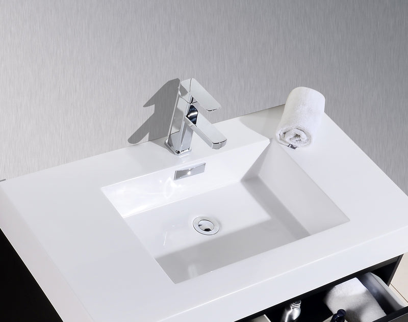 Kube Bath BSL40-BK Bliss 40" Black Wall Mount Single Sink Bathroom Vanity with Reinforced Acrylic Composite Top - view 4