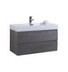 Kube Bath BSL40-GO Bliss 40" Gray Oak Wall Mount Single Sink Bathroom Vanity with Reinforced Acrylic Composite Top