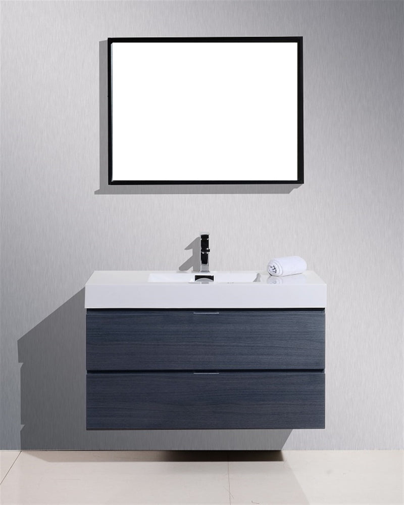 Kube Bath BSL40-GO Bliss 40" Gray Oak Wall Mount Single Sink Bathroom Vanity with Reinforced Acrylic Composite Top - view 2