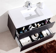 Kube Bath BSL40-GO Bliss 40" Gray Oak Wall Mount Single Sink Bathroom Vanity with Reinforced Acrylic Composite Top - view 6