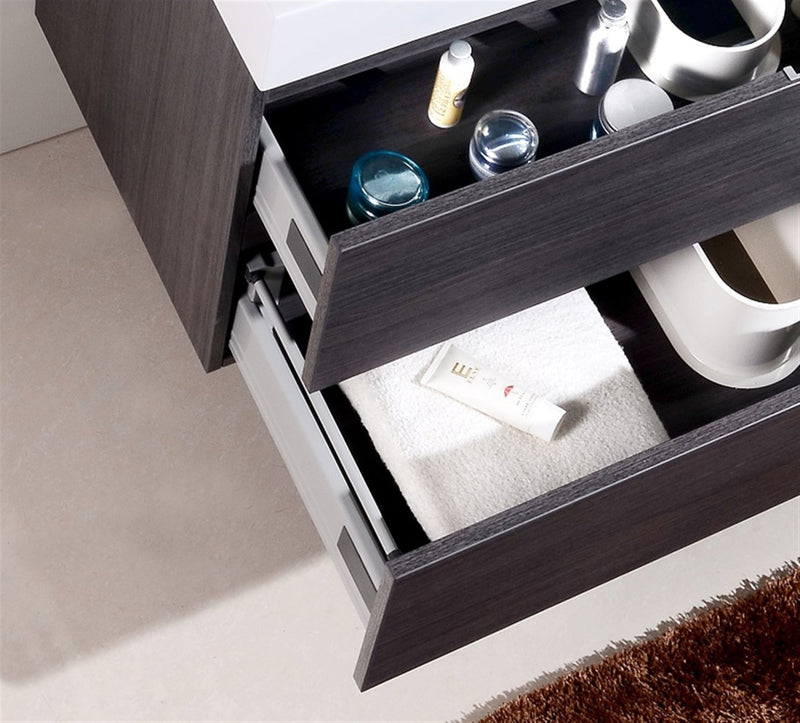 Kube Bath BSL40-GO Bliss 40" Gray Oak Wall Mount Single Sink Bathroom Vanity with Reinforced Acrylic Composite Top - view 7