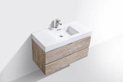 Kube Bath BSL40-NW Bliss 40" Nature Wood Wall Mount Single Sink Bathroom Vanity with Reinforced Acrylic Composite Top - view 4