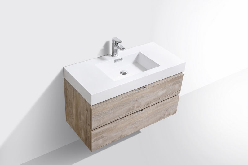 Kube Bath BSL40-NW Bliss 40" Nature Wood Wall Mount Single Sink Bathroom Vanity with Reinforced Acrylic Composite Top - view 4