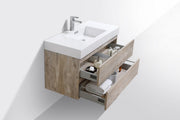 Kube Bath BSL40-NW Bliss 40" Nature Wood Wall Mount Single Sink Bathroom Vanity with Reinforced Acrylic Composite Top - view 5
