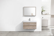 Kube Bath BSL40-NW Bliss 40" Nature Wood Wall Mount Single Sink Bathroom Vanity with Reinforced Acrylic Composite Top - view 3