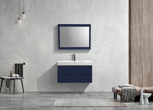 Kube Bath BSL40-BLUE Bliss 40" Blue Wall Mount Single Sink Bathroom Vanity with Reinforced Acrylic Composite Top - view 2