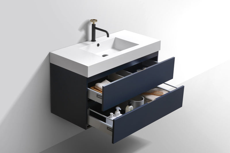 Kube Bath BSL40-BLUE Bliss 40" Blue Wall Mount Single Sink Bathroom Vanity with Reinforced Acrylic Composite Top - view 5
