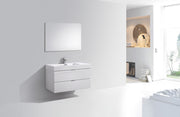 Kube Bath BSL40-GW Bliss 40" High Gloss White Wall Mount Single Sink Bathroom Vanity with Reinforced Acrylic Composite Top - view 2