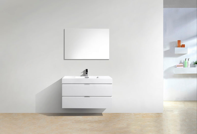 Kube Bath BSL40-GW Bliss 40" High Gloss White Wall Mount Single Sink Bathroom Vanity with Reinforced Acrylic Composite Top - view 3