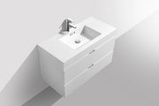 Kube Bath BSL40-GW Bliss 40" High Gloss White Wall Mount Single Sink Bathroom Vanity with Reinforced Acrylic Composite Top - view 4