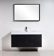 Kube Bath BSL48-BK Bliss 48" Black Wall Mount Single Sink Bathroom Vanity with Reinforced Acrylic Composite Top - view 2