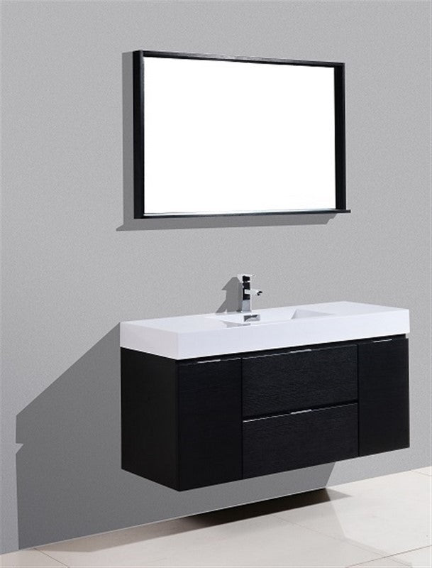Kube Bath BSL48-BK Bliss 48" Black Wall Mount Single Sink Bathroom Vanity with Reinforced Acrylic Composite Top - view 3