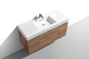 Kube Bath BSL48-HO Bliss 48" Honey Oak Wall Mount Single Sink Bathroom Vanity with Reinforced Acrylic Composite Top - view 5