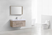 Kube Bath BSL48-NW Bliss 48" Nature Wood Wall Mount Single Sink Bathroom Vanity with Reinforced Acrylic Composite Top - view 2