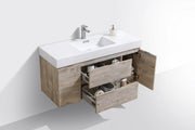 Kube Bath BSL48-NW Bliss 48" Nature Wood Wall Mount Single Sink Bathroom Vanity with Reinforced Acrylic Composite Top - view 5